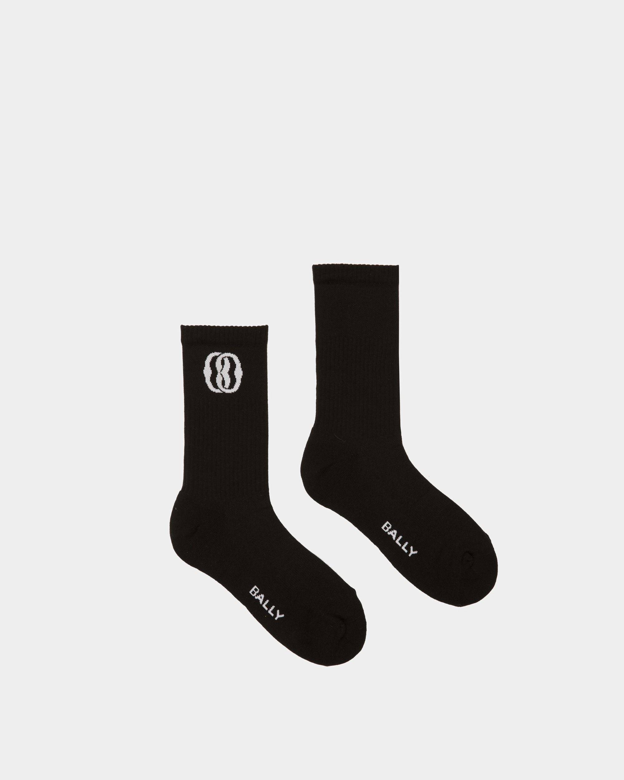 Emblem Socks In Black Cotton - Men's - Bally
