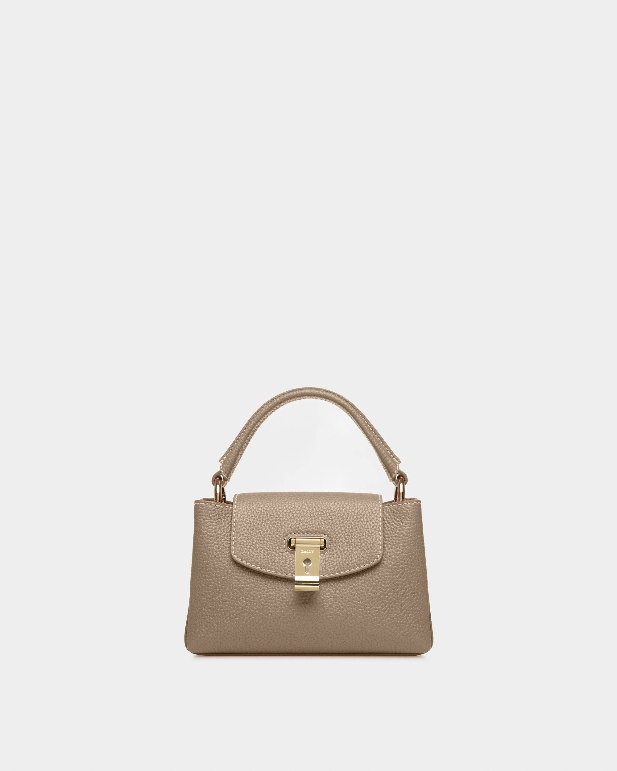 Lock Me Top Handle Bag In Light Brown Leather - Women's - Bally