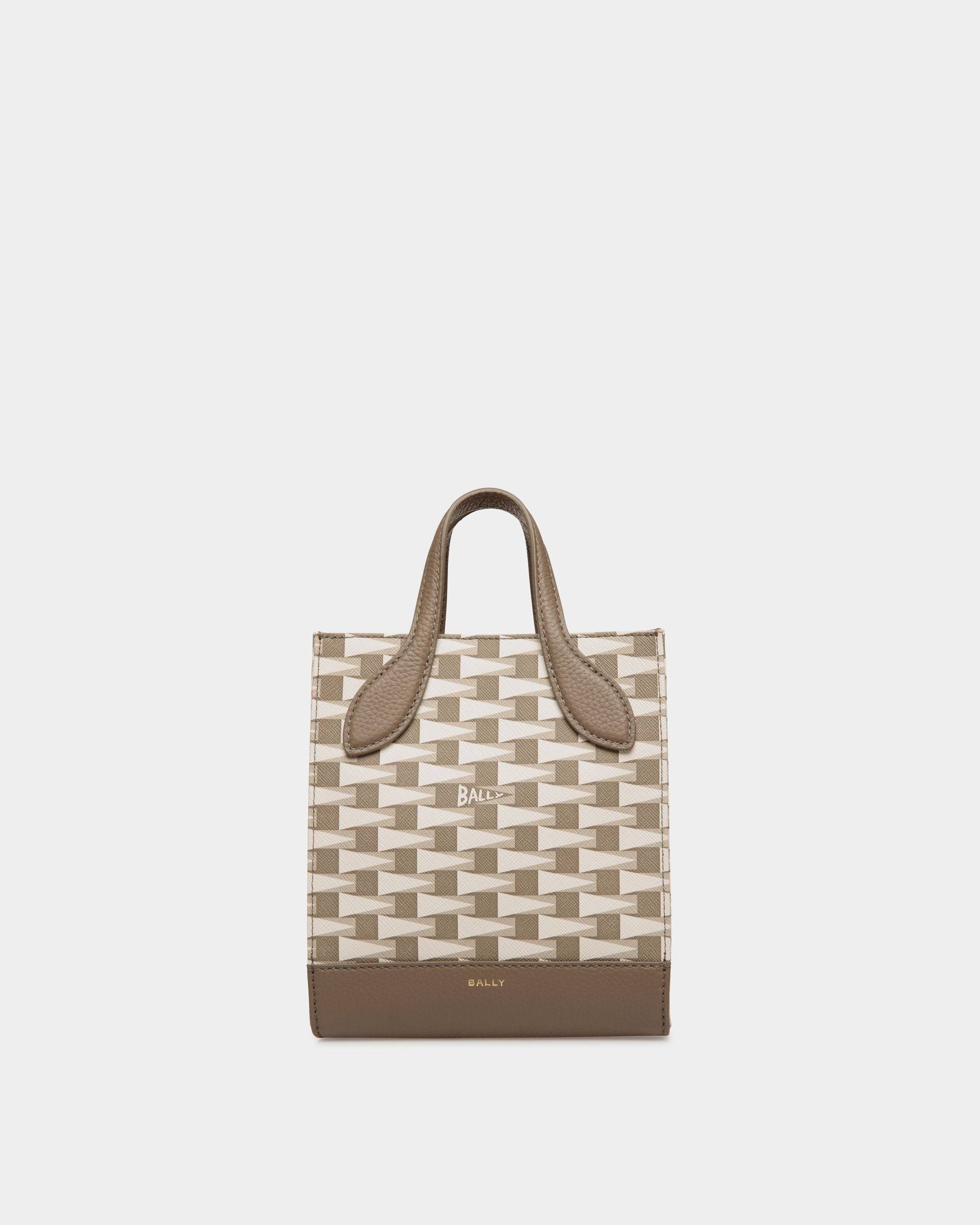 Women's Pennant Mini Tote Bag in Beige TPU | Bally | Still Life Front