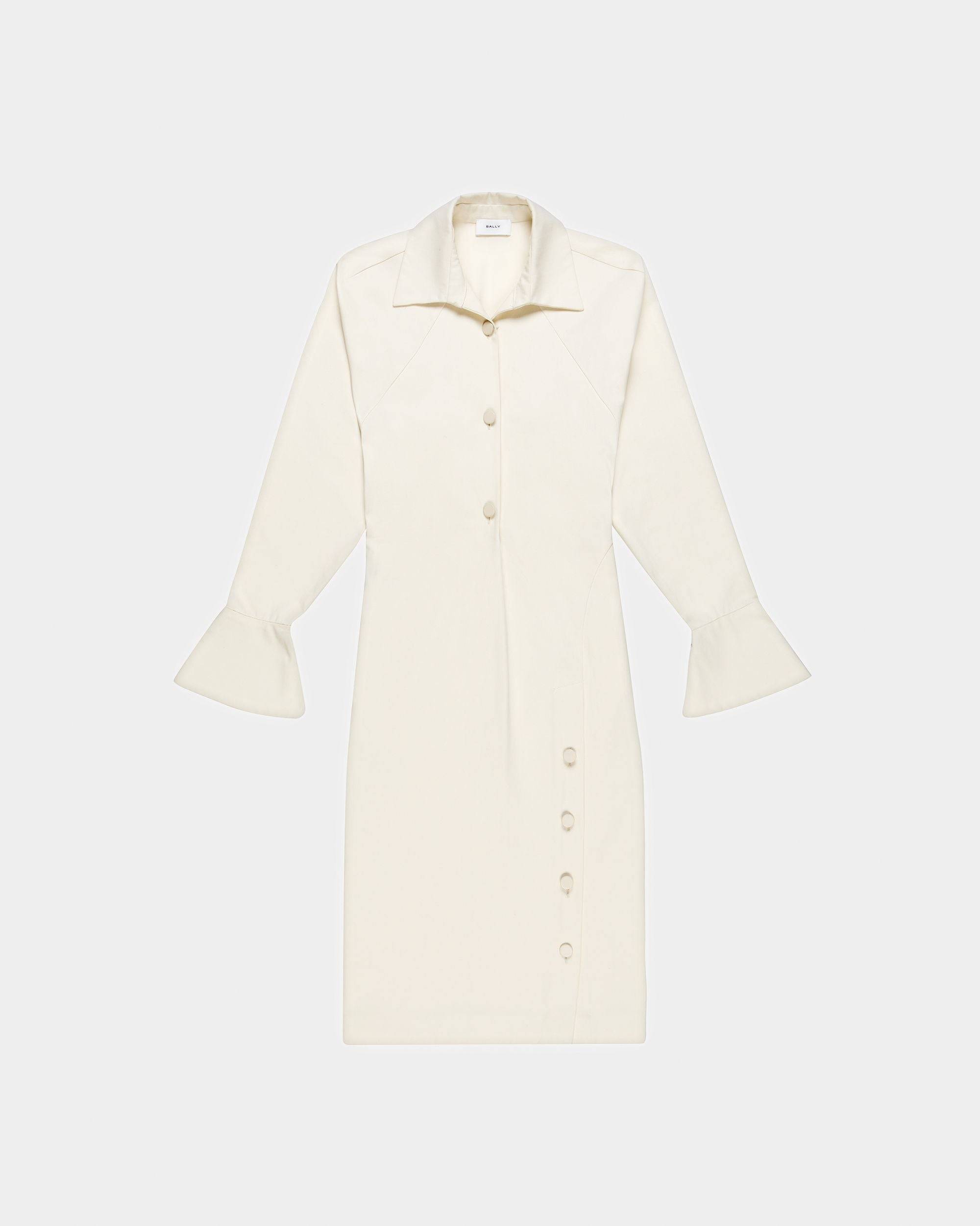 Cotton Shirt Dress In Off-White - Bally - 06