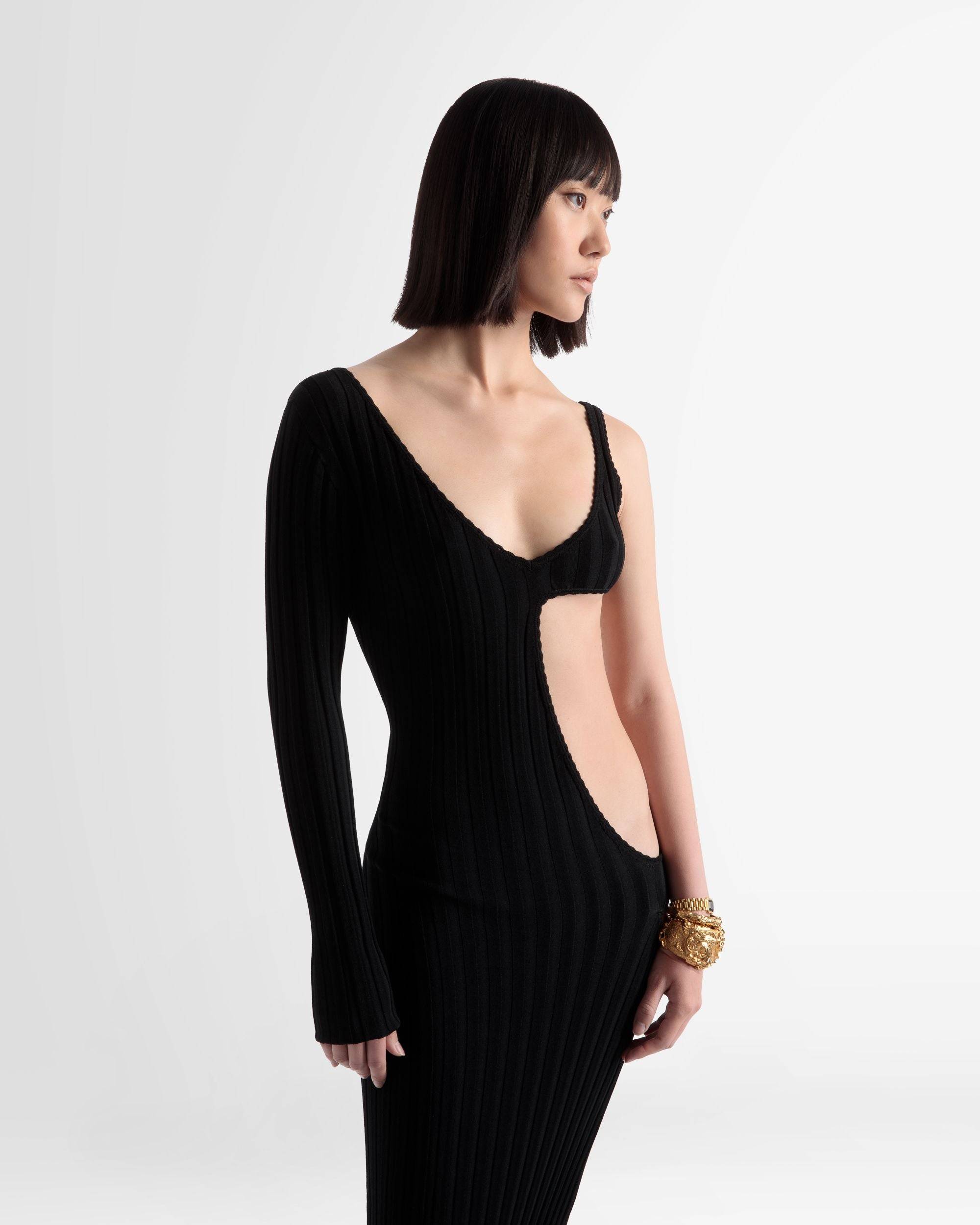 Cut Out Knit Dress In Black - Bally - 02