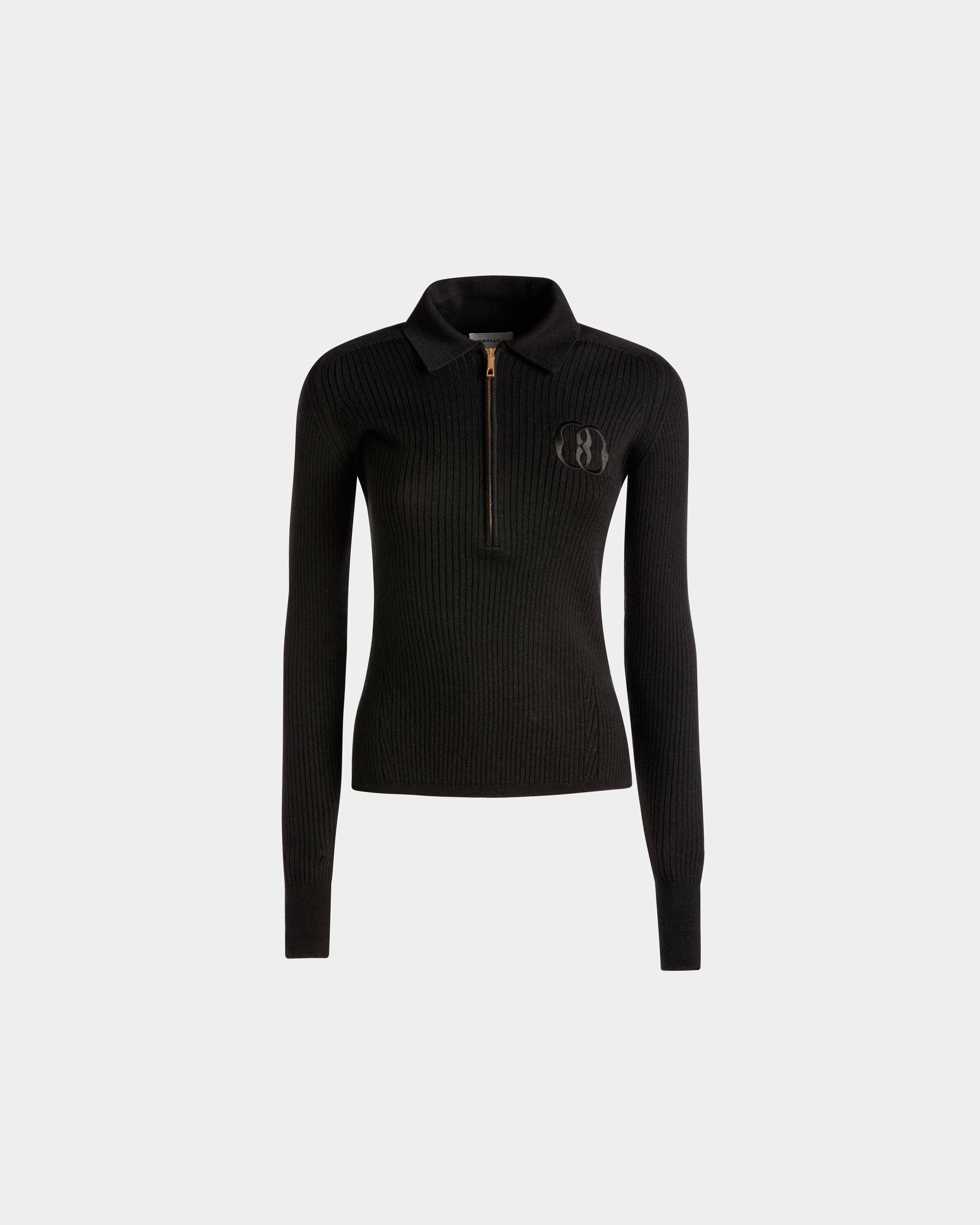 Prada long-sleeved knitted polo shirt - Black