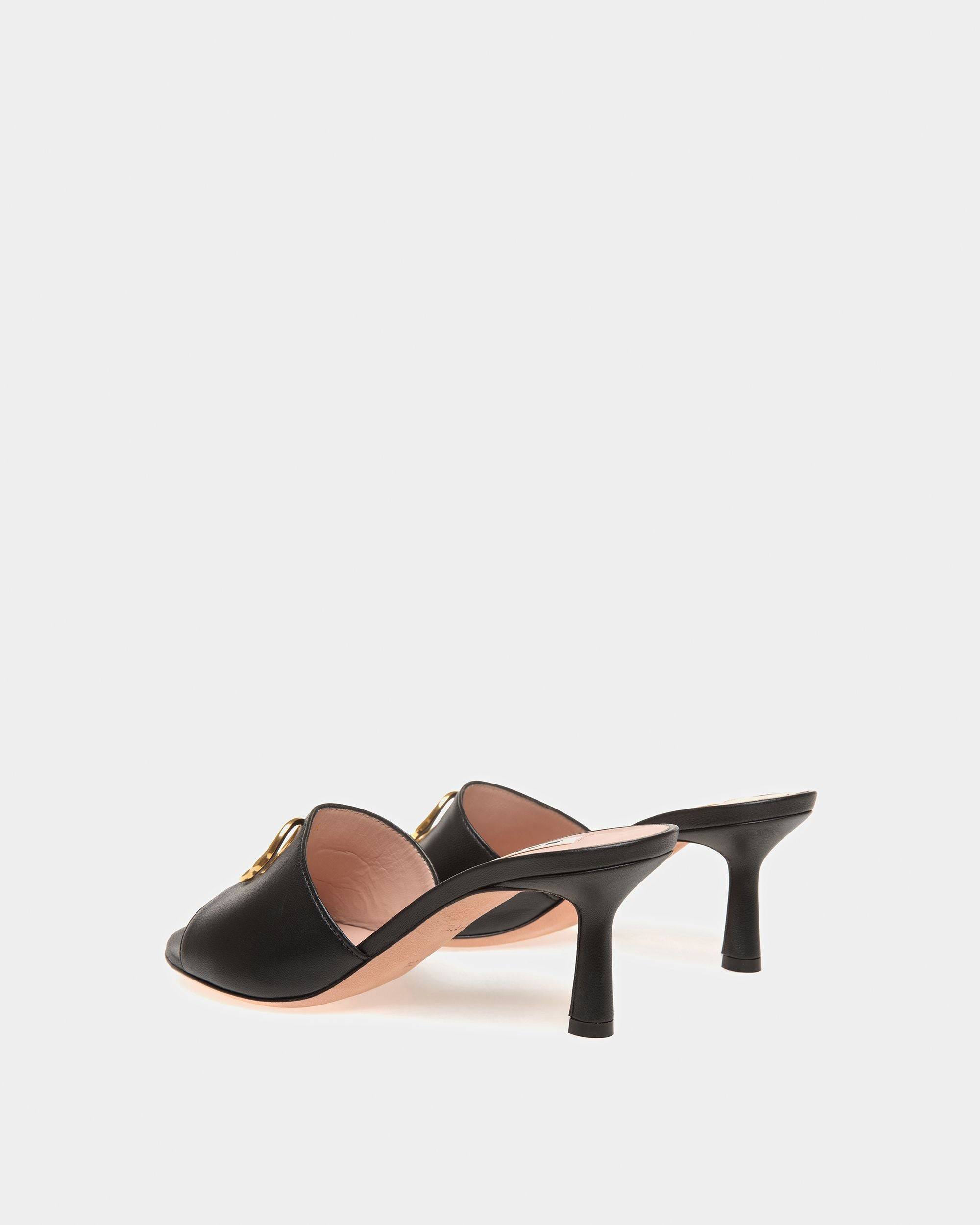 Emblem Sandals In Black Leather - Bally - 04