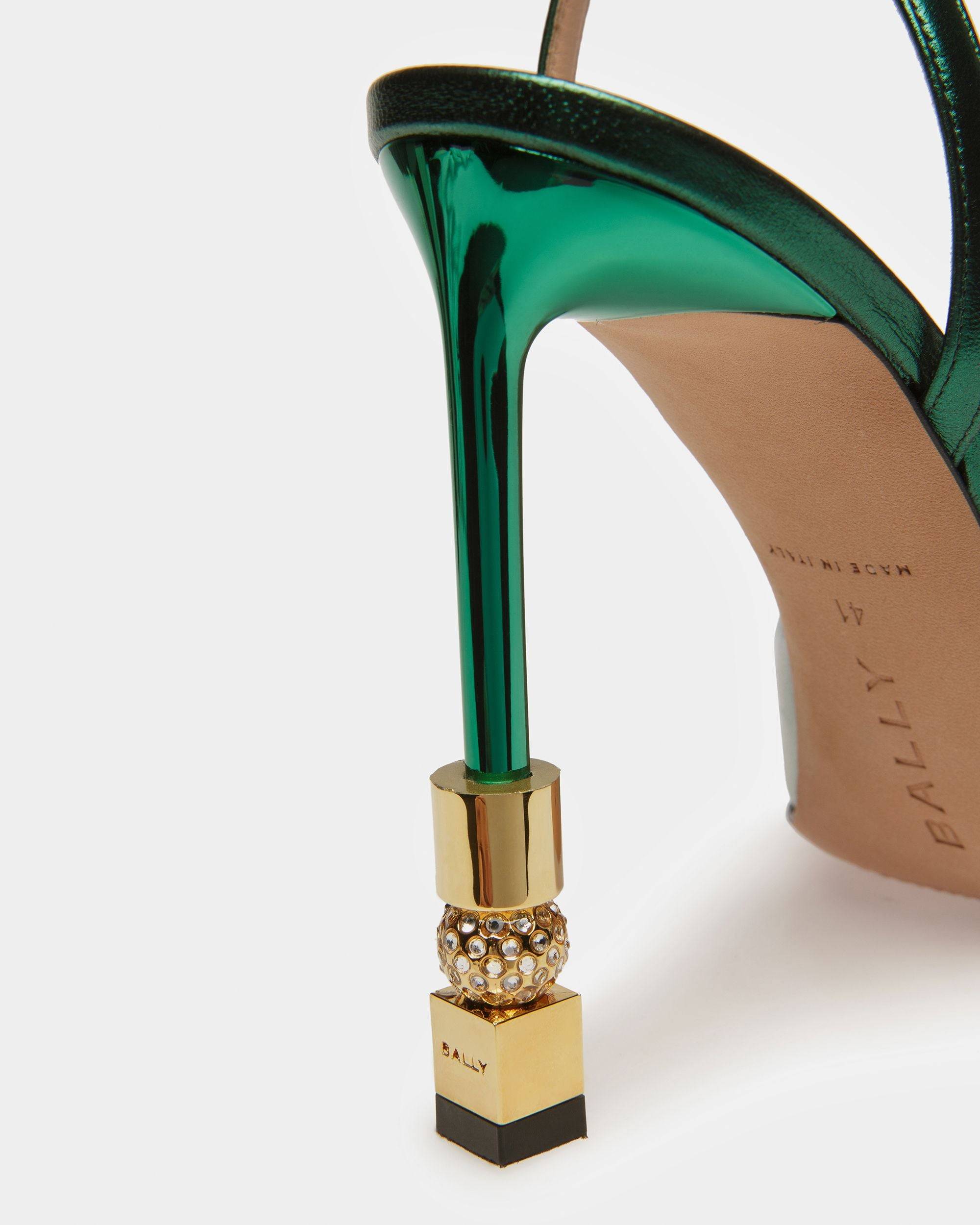 Block Ankle Strap Pump In Metallic Leather - Bally - 05
