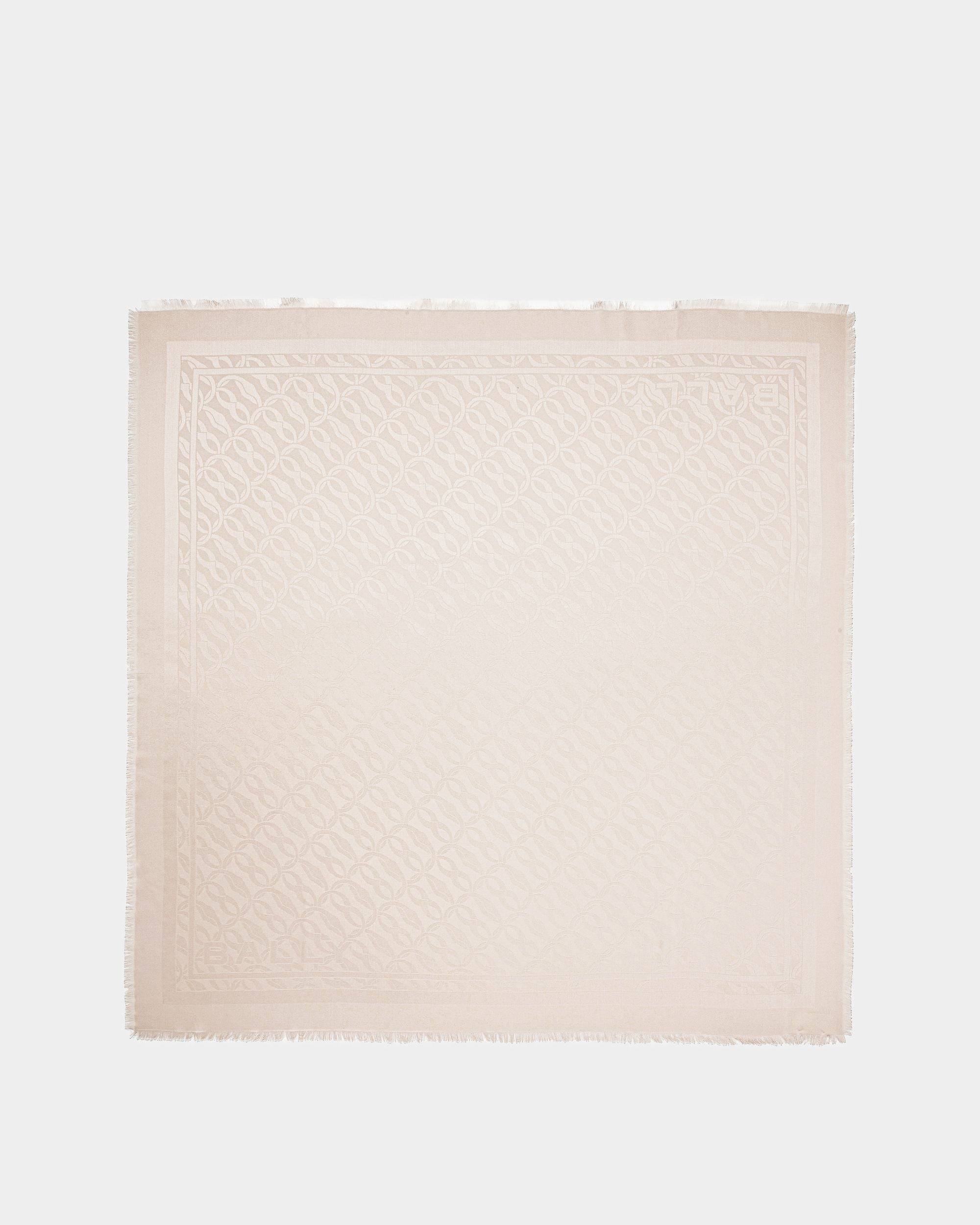 Women's Emblem Print Square Scarf In Dusty Petal Silk | Bally | Still Life Top
