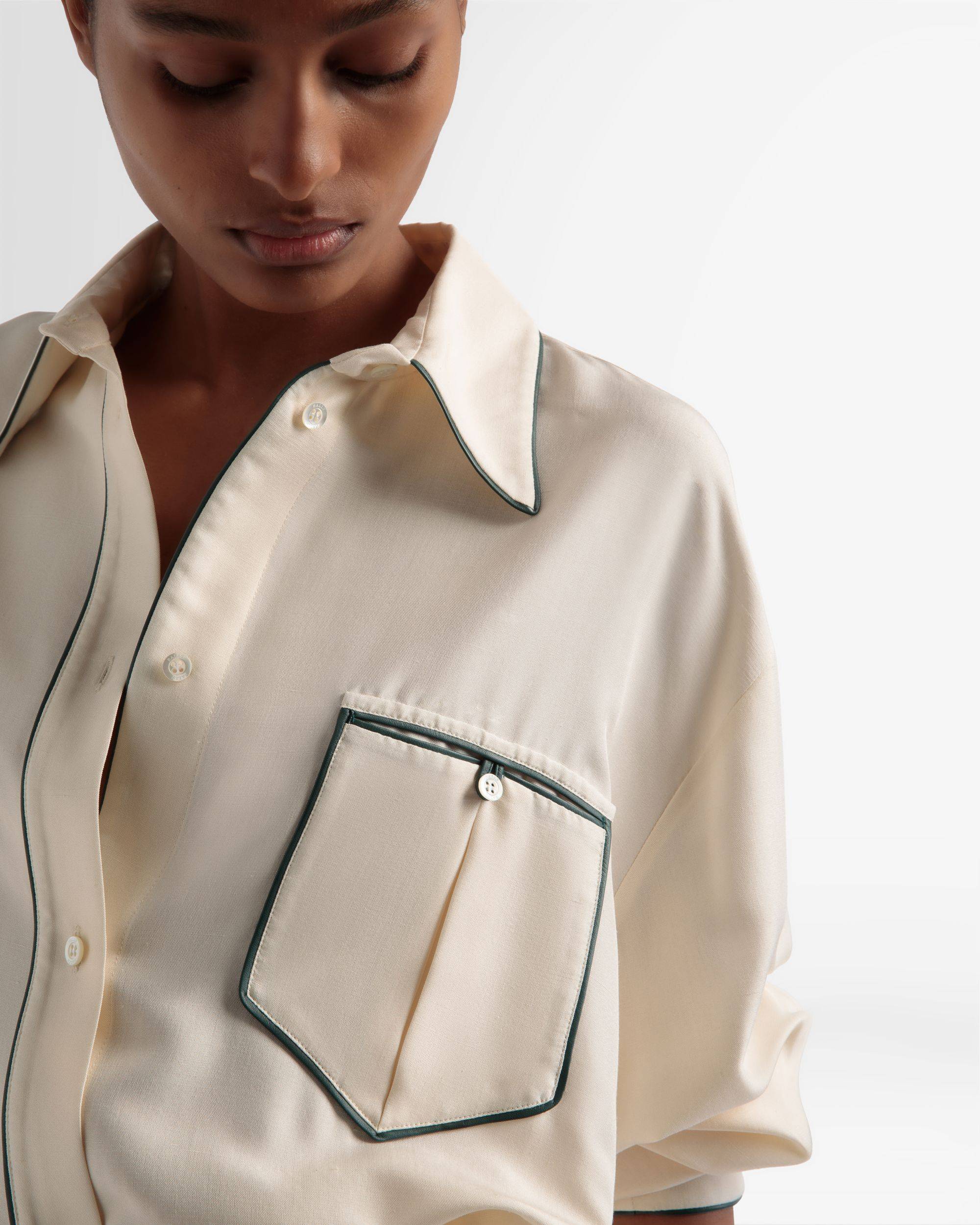 Relaxed Silk Shirt In Bone - Bally - 02