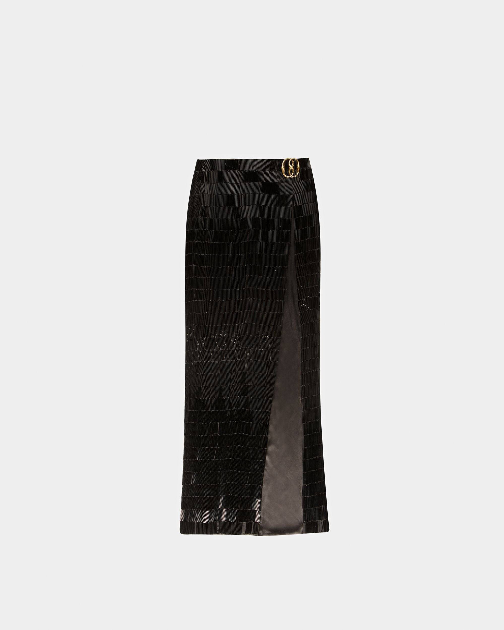 Side Split Silk Skirt In Black - Bally - 06