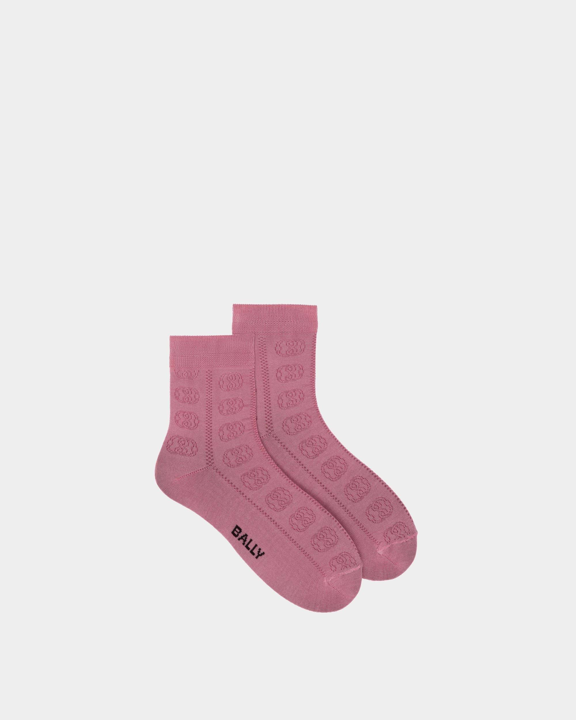 Women's Logo Socks In Pink Cotton | Bally | Still Life Top