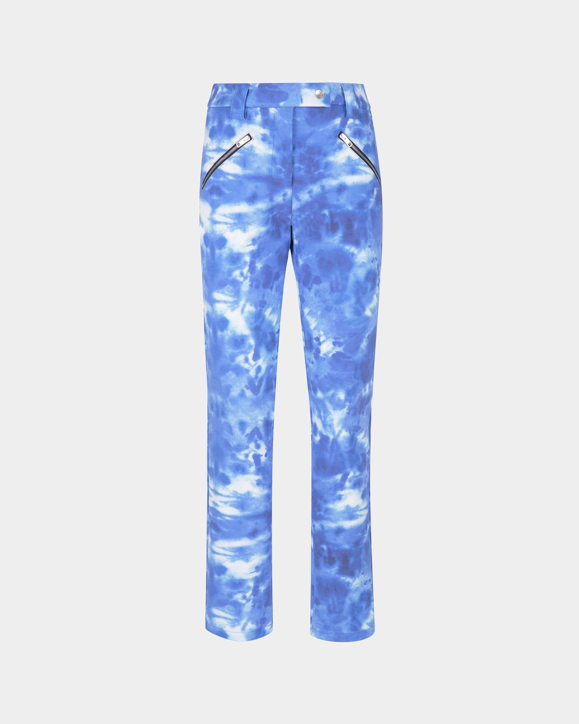 Women's Stretch Pants In Blue | Bally | Still Life Front