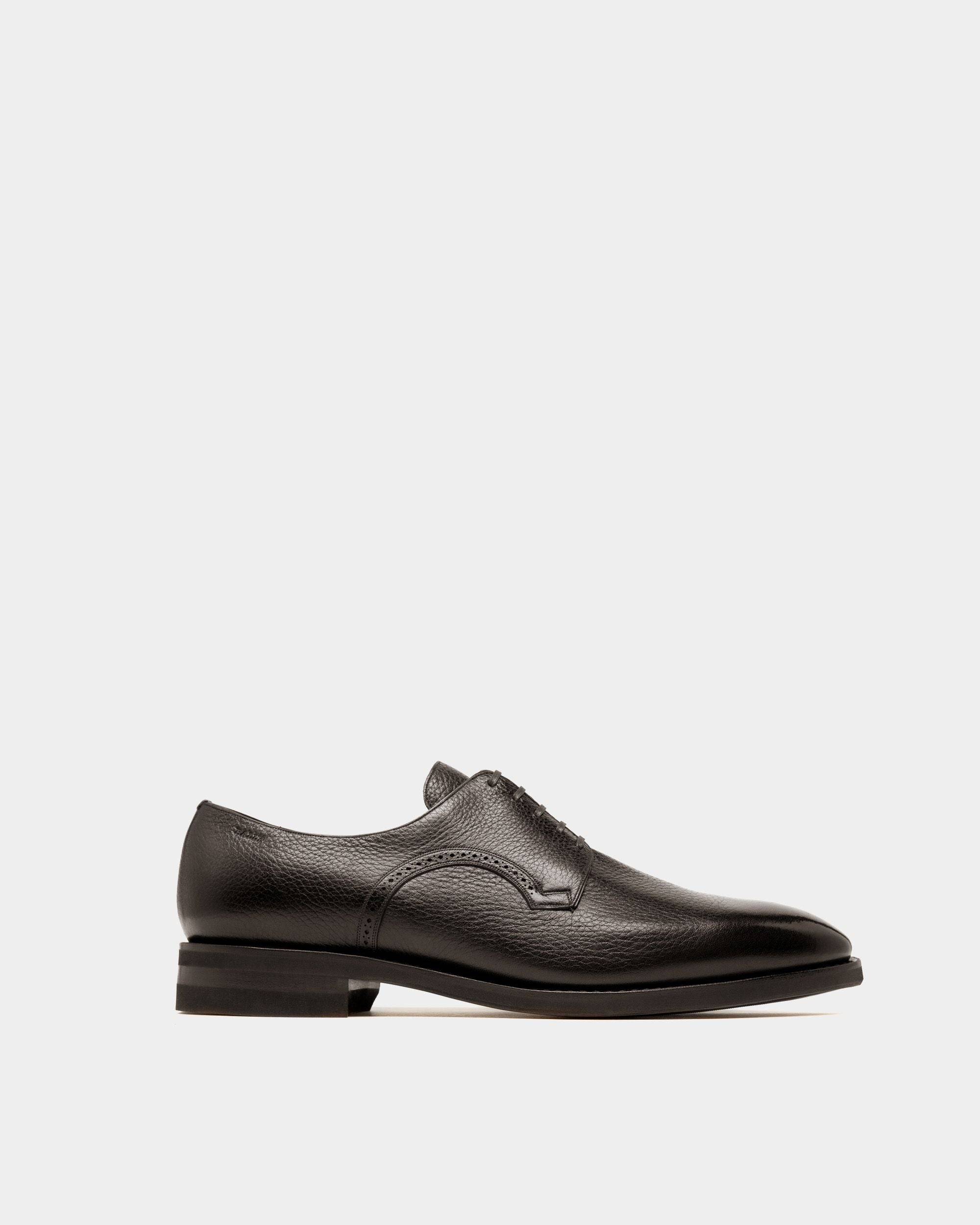 Mens black discount leather derby shoes