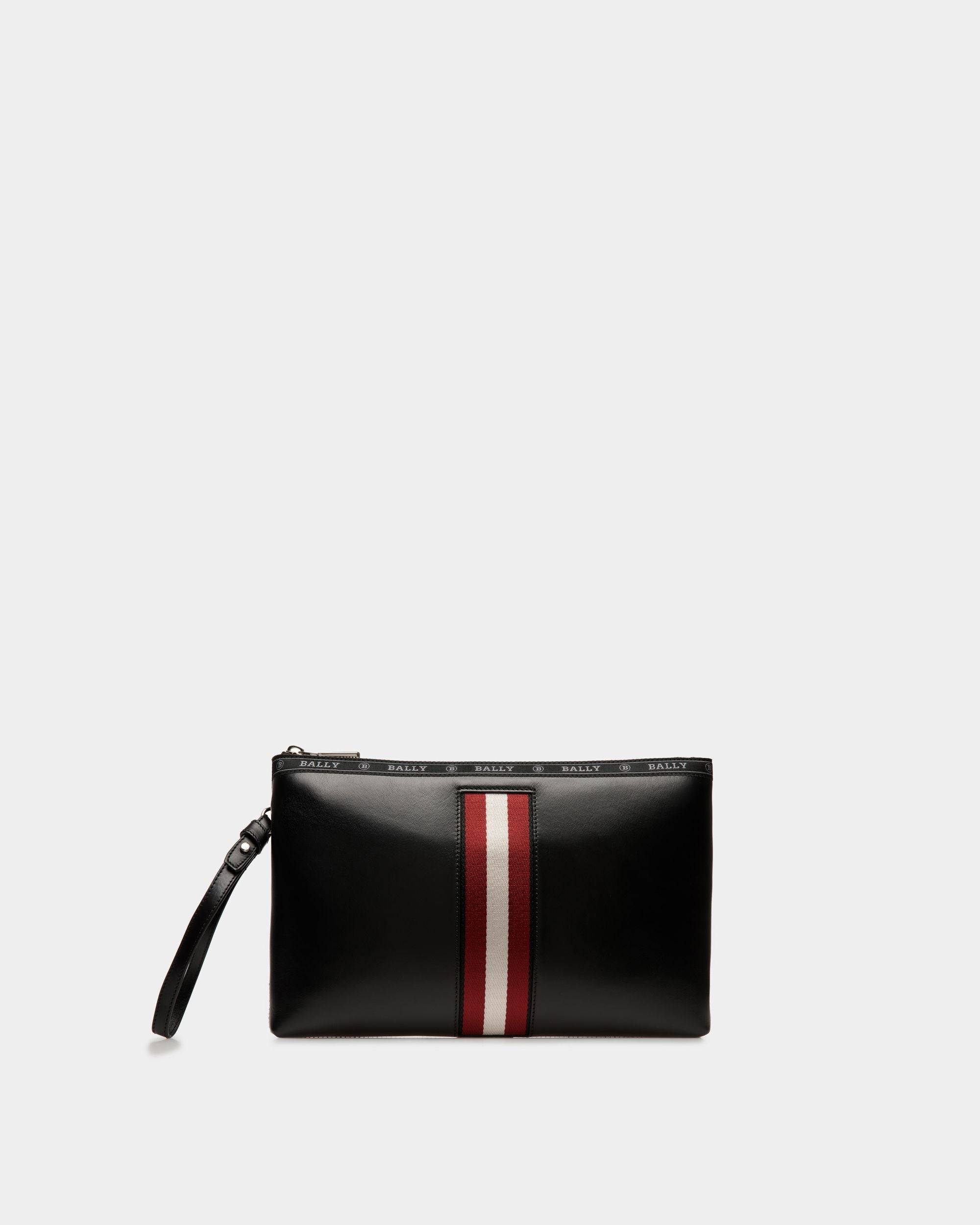 Men's Hartland Leather Clutch Bag In Black | Bally | Still Life Front