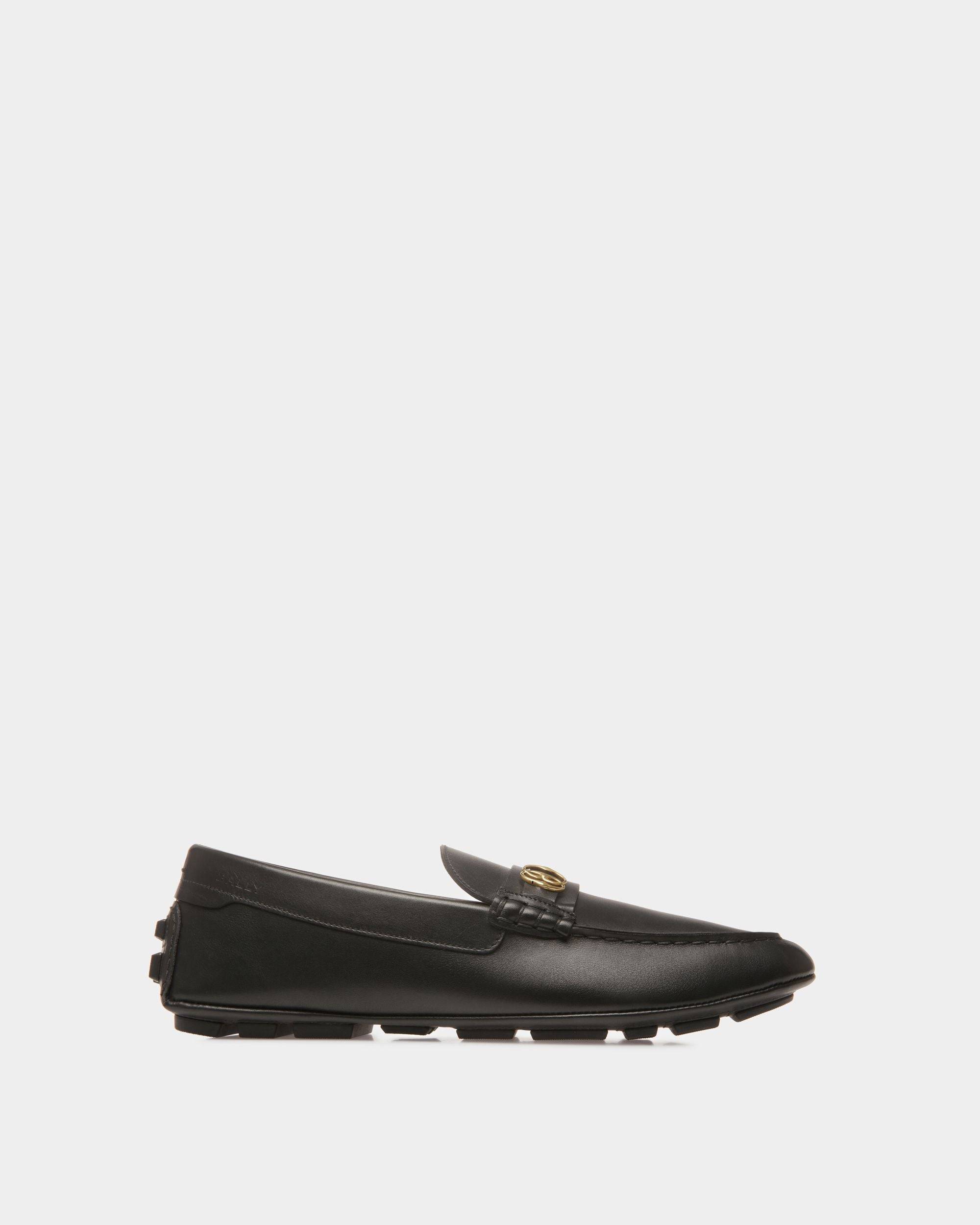 Men's Kerbs Drivers In Black Leather | Bally | Still Life Side