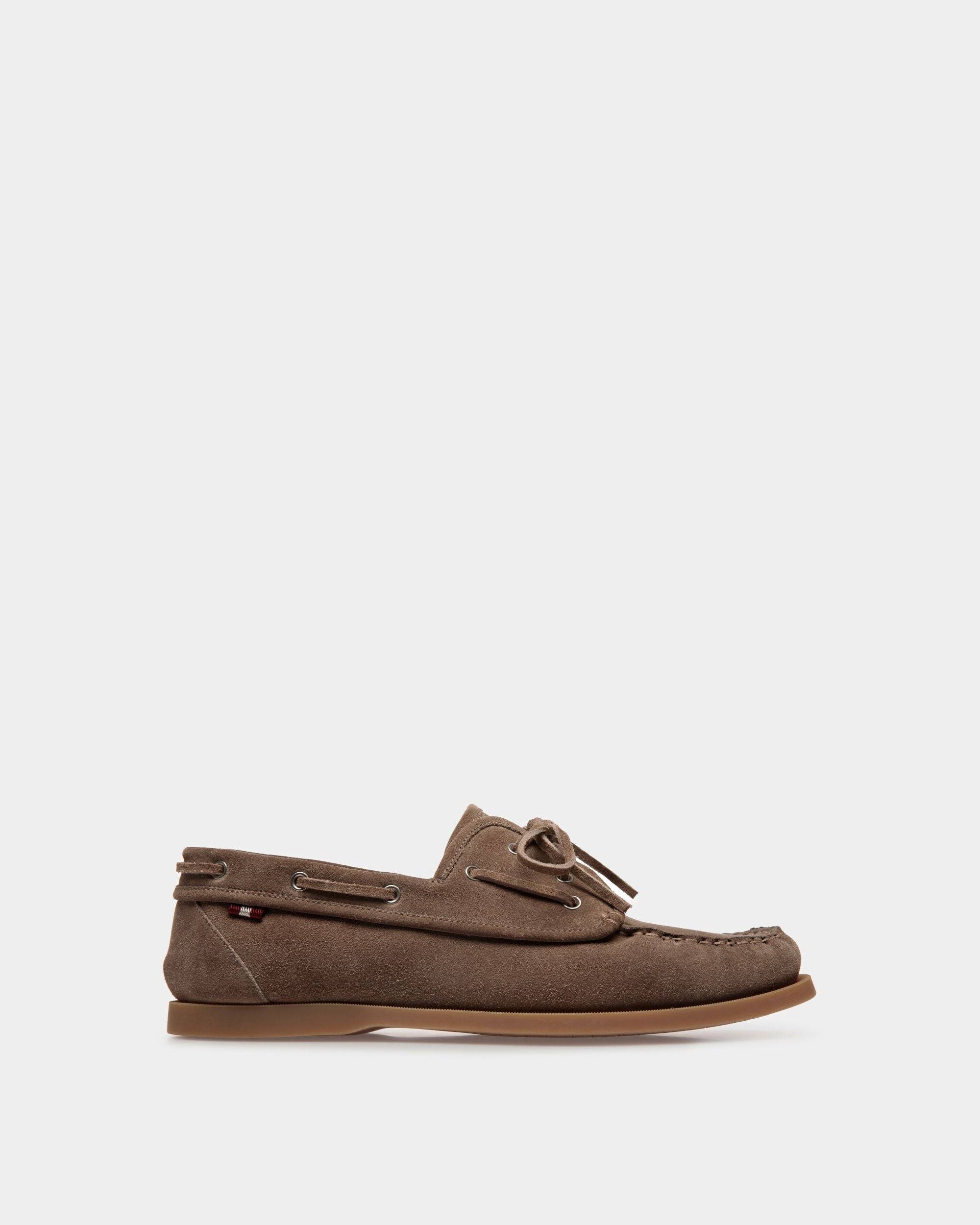 Men's Nelson Loafer in Beige Suede Leather | Bally | Still Life Side