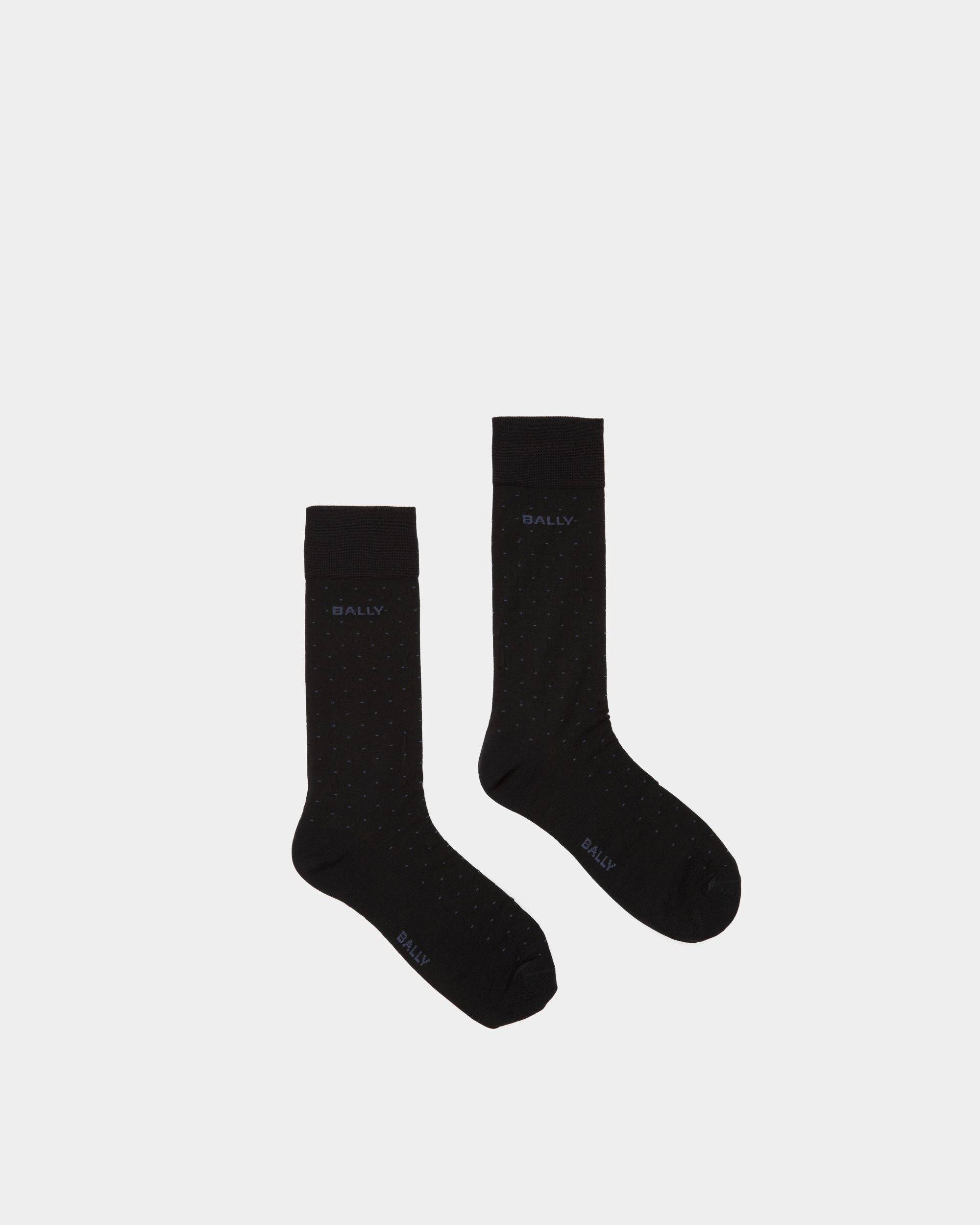 Men's Logo Socks In Ink Cotton Mix | Bally | Still Life Top