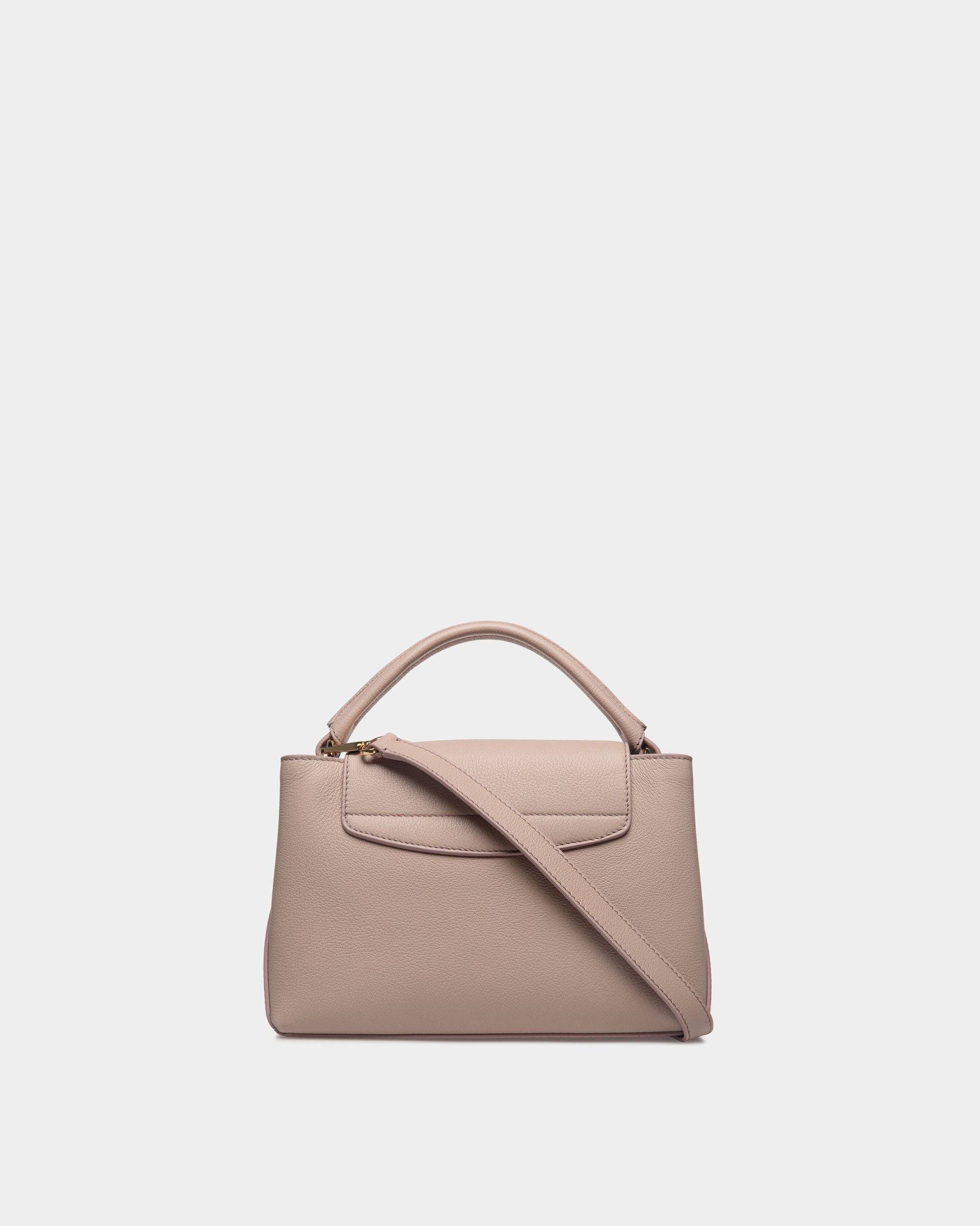 Lock Me Small Top Handle Bag In Light Beige Grained Leather - Women's - Bally - 02
