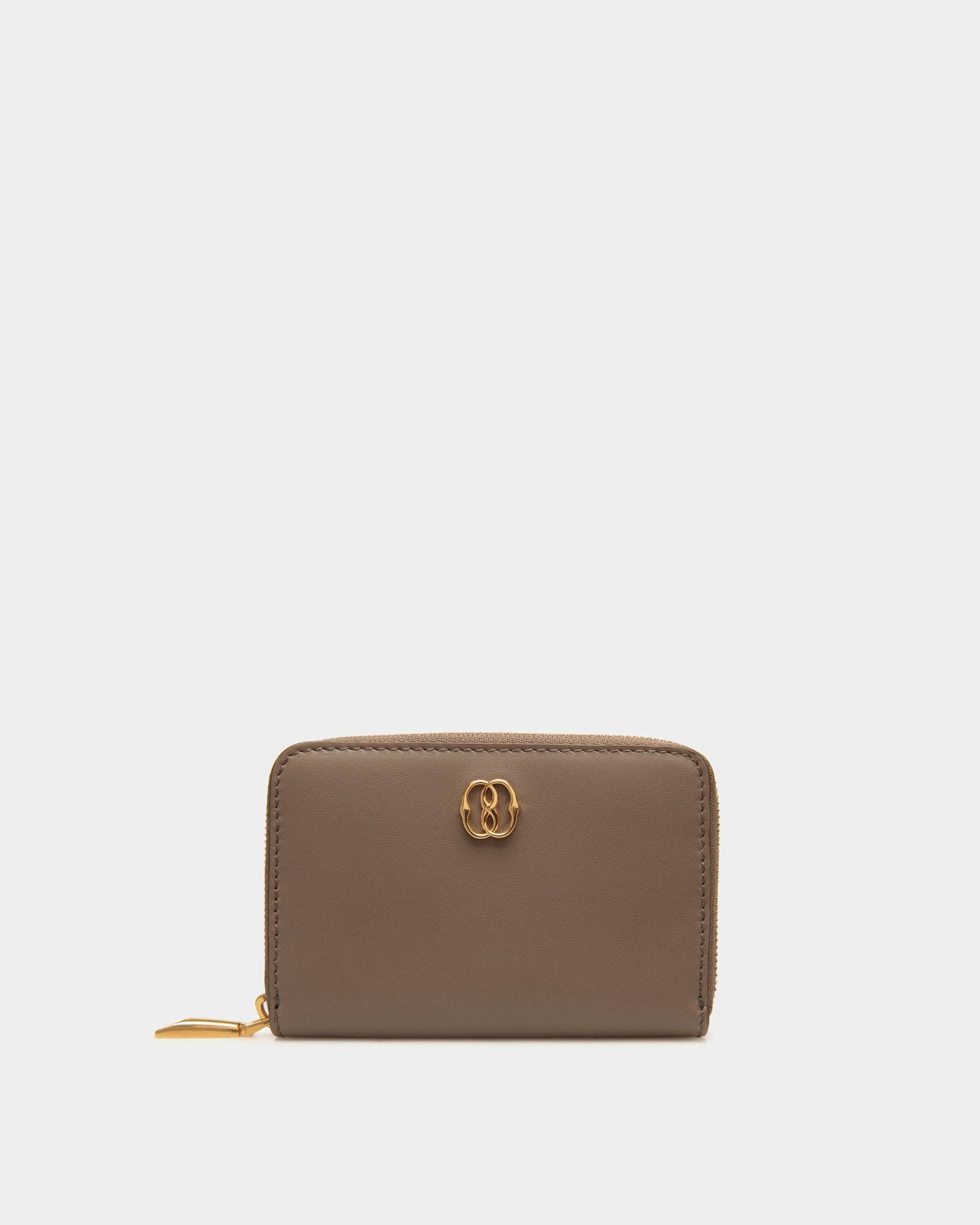Women's Emblem Coin & Card Wallet in Beige Leather | Bally | Still Life Front